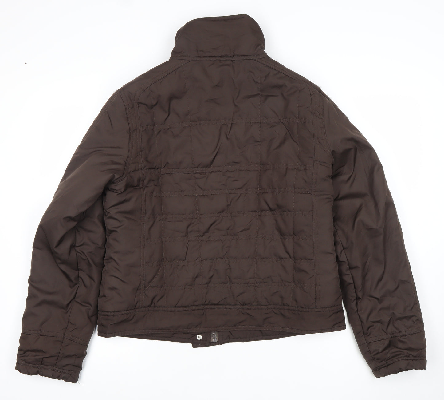 ONLY Womens Brown Quilted Puffer Jacket XL Casual Zip Up