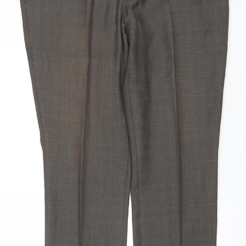 Next Men's Grey 34S Dress Pants Classic Fit Polyester Viscose Trousers