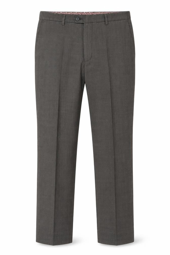 Next Men's Grey 34S Dress Pants Classic Fit Polyester Viscose Trousers