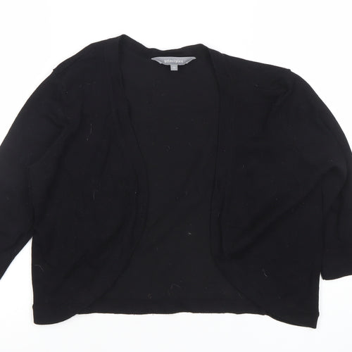 Principles Women's Black Size 12 Open Front 3/4 Sleeve Cardigan