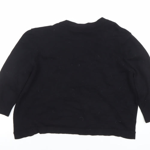 Principles Women's Black Size 12 Open Front 3/4 Sleeve Cardigan