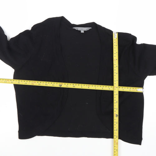 Principles Women's Black Size 12 Open Front 3/4 Sleeve Cardigan