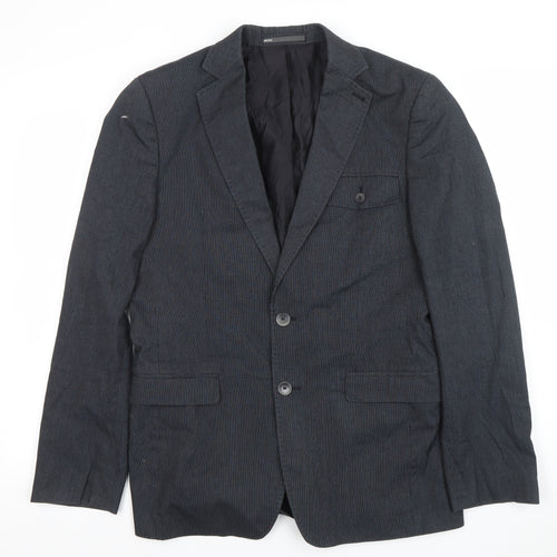 Mexx Mens Grey 36 Regular Single-Breasted Cotton Blend Blazer