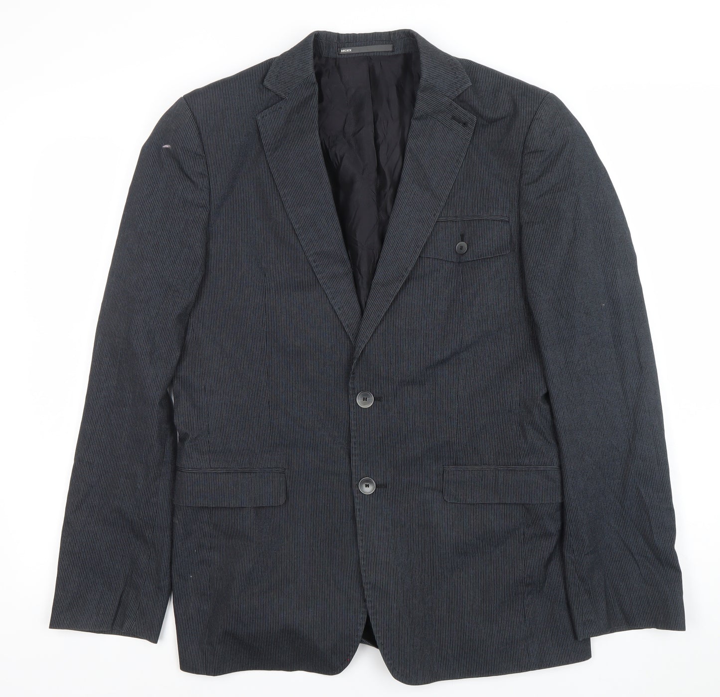 Mexx Mens Grey 36 Regular Single-Breasted Cotton Blend Blazer