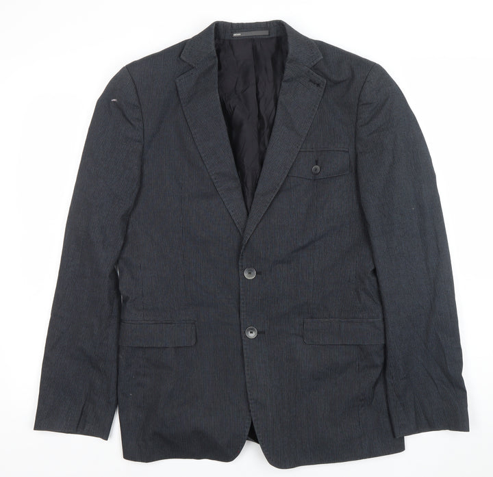 Mexx Mens Grey 36 Regular Single-Breasted Cotton Blend Blazer