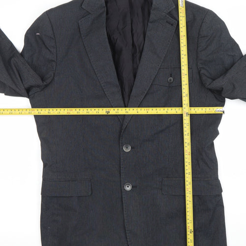Mexx Mens Grey 36 Regular Single-Breasted Cotton Blend Blazer