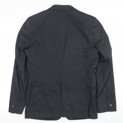 Mexx Mens Grey 36 Regular Single-Breasted Cotton Blend Blazer