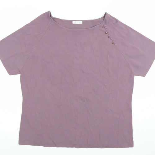 Berkertex Women Purple Short Sleeve Boat Neck Knit Jumper Size 20