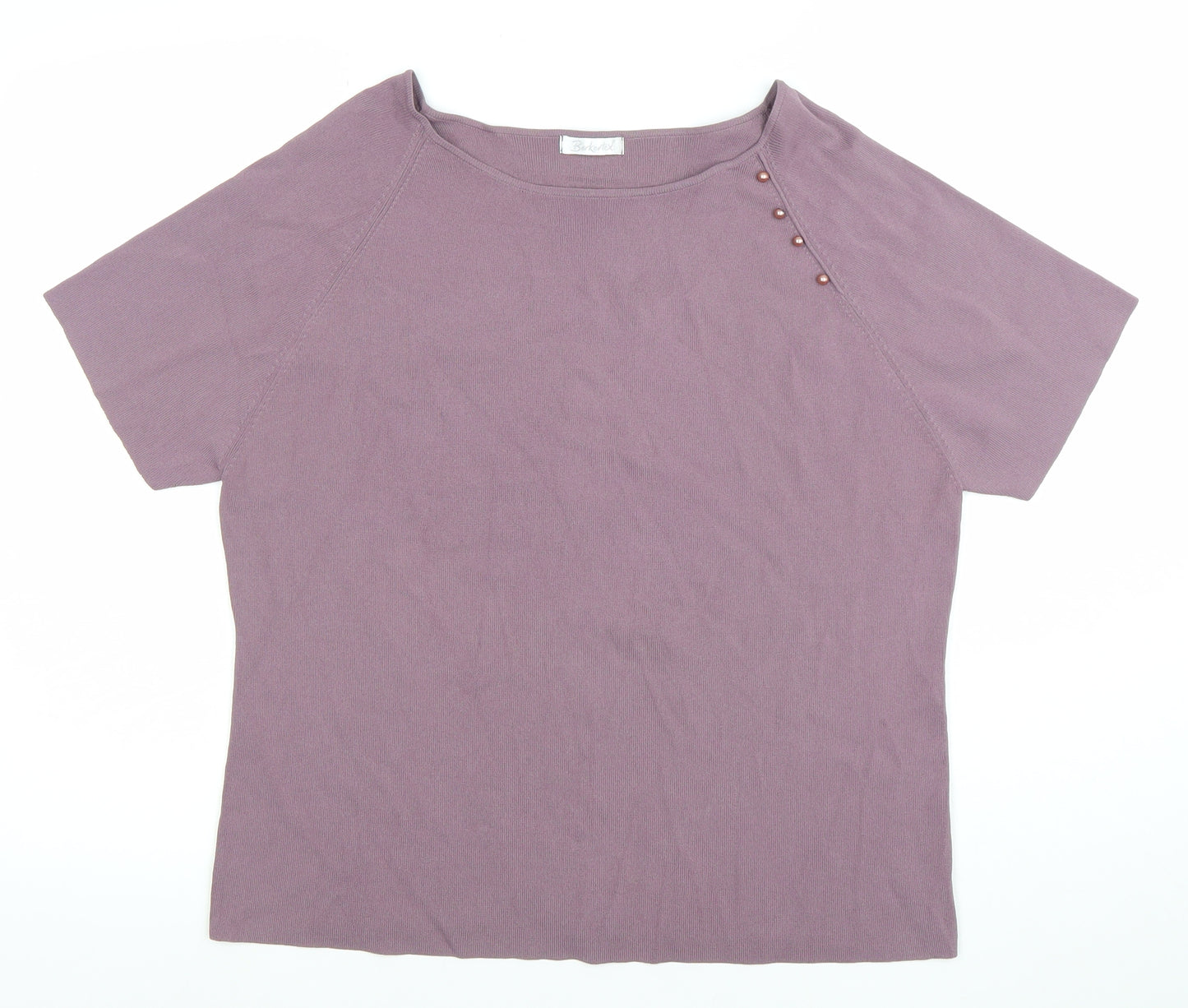 Berkertex Women Purple Short Sleeve Boat Neck Knit Jumper Size 20