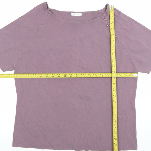 Berkertex Women Purple Short Sleeve Boat Neck Knit Jumper Size 20