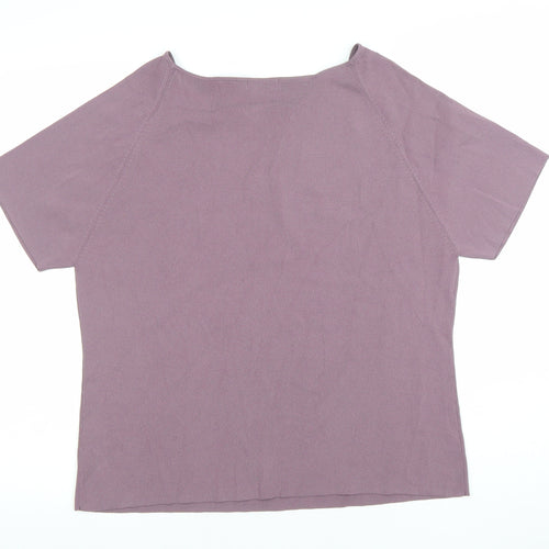 Berkertex Women Purple Short Sleeve Boat Neck Knit Jumper Size 20