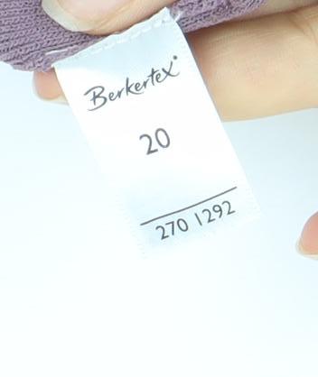 Berkertex Women Purple Short Sleeve Boat Neck Knit Jumper Size 20
