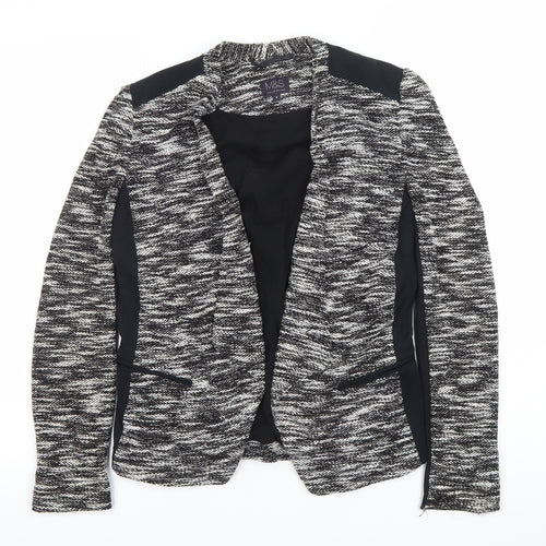 Marks and Spencer Womens Black White Size 8 Open Knit Cardigan