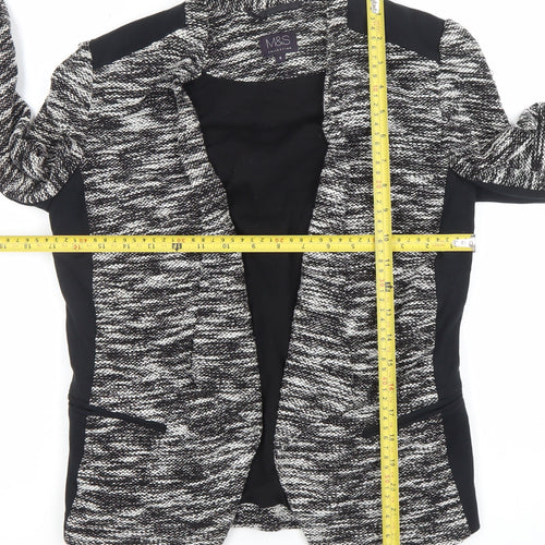 Marks and Spencer Womens Black White Size 8 Open Knit Cardigan