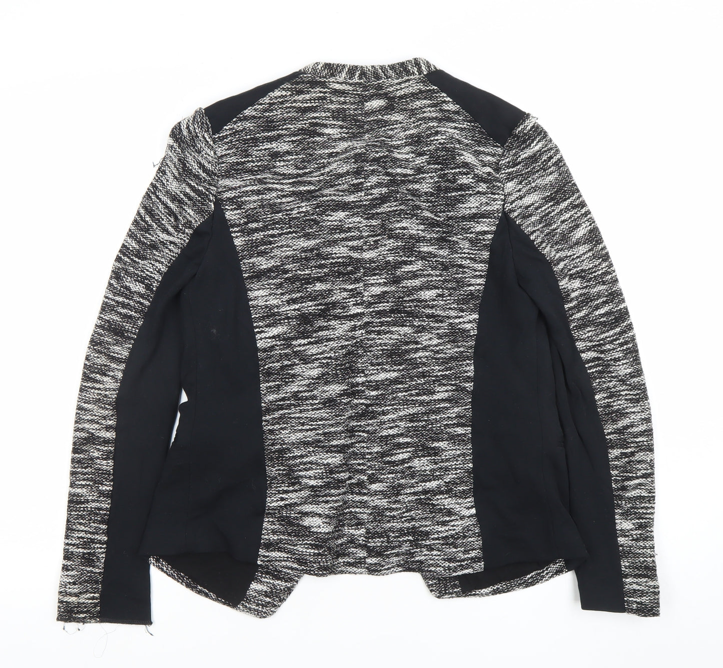 Marks and Spencer Womens Black White Size 8 Open Knit Cardigan