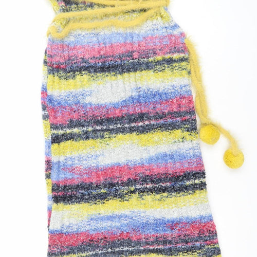 NECYSTUDIO Women’s Multicoloured Strapless Knit Bodycon Dress S