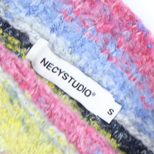NECYSTUDIO Women’s Multicoloured Strapless Knit Bodycon Dress S