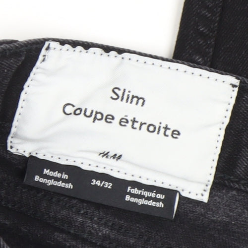 H&M Women’s Black Slim Fit Stretch Denim Jeans Size 8