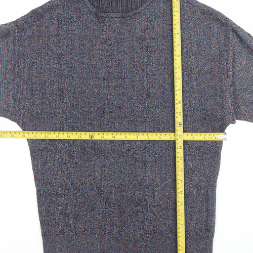 M&Co Women's Multicoloured Crew Neck 3/4 Sleeve Pullover Jumper Size 14
