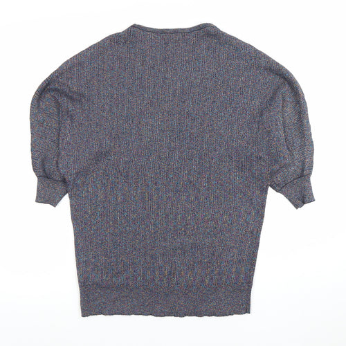 M&Co Women's Multicoloured Crew Neck 3/4 Sleeve Pullover Jumper Size 14