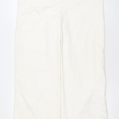 Principles Women’s Ivory Wide-Leg Trousers Size 16 Polyester Viscose Blend