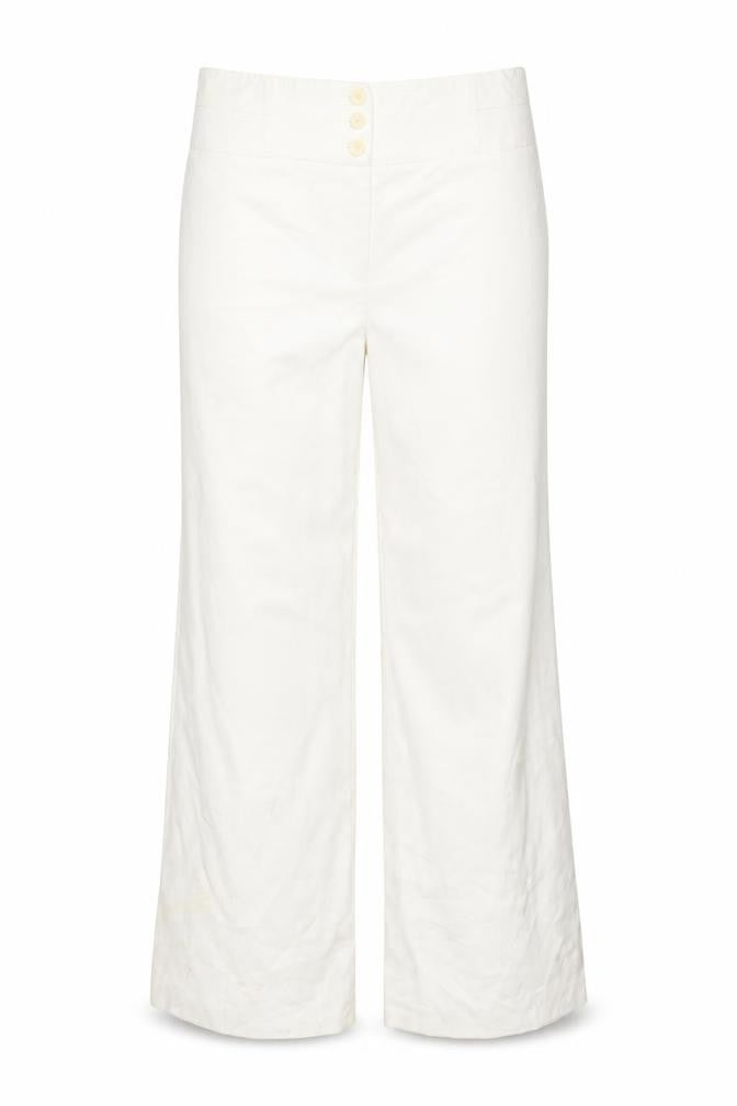 Front view of Principles Women’s Ivory Wide-Leg Trousers, size UK 16, Polyester Viscose Blend
