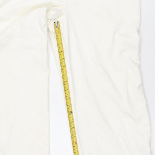 Principles Women’s Ivory Wide-Leg Trousers Size 16 Polyester Viscose Blend