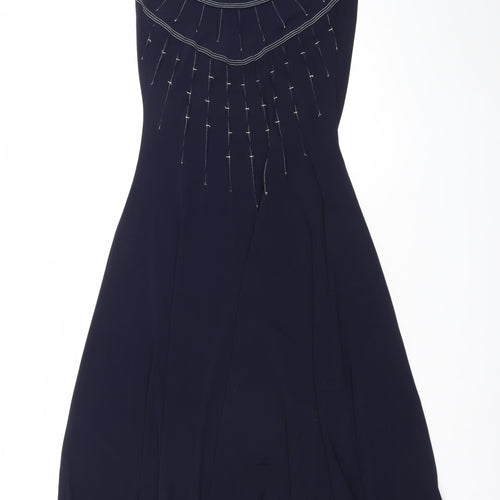 Sophie B Women Blue Size 10 Fit & Flare Midi Dress
