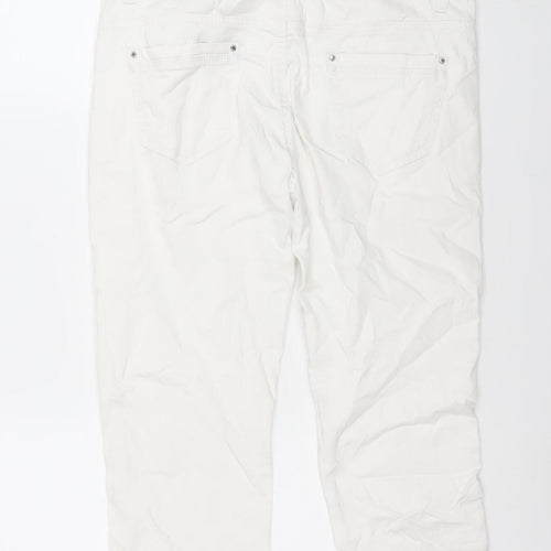 Voggo Women White Capri Jeans Size 14 Stretch Denim