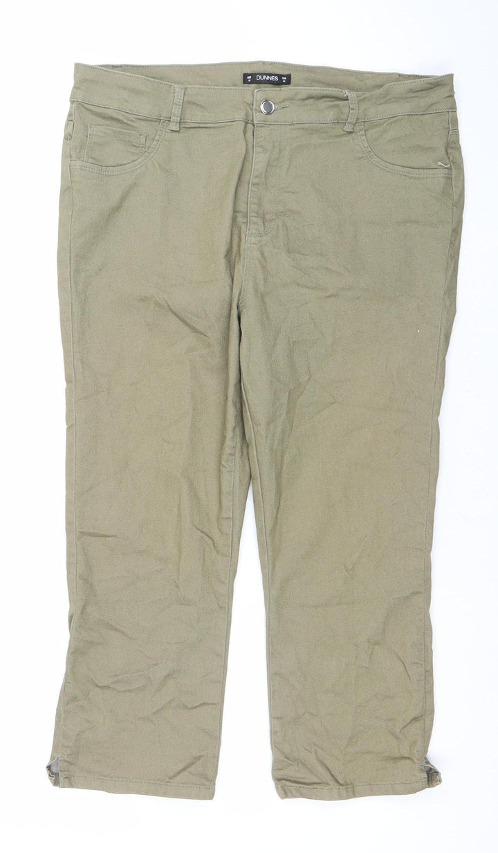 Dunnes Women’s Green Straight Leg Stretch Jeans Size 16 Regular