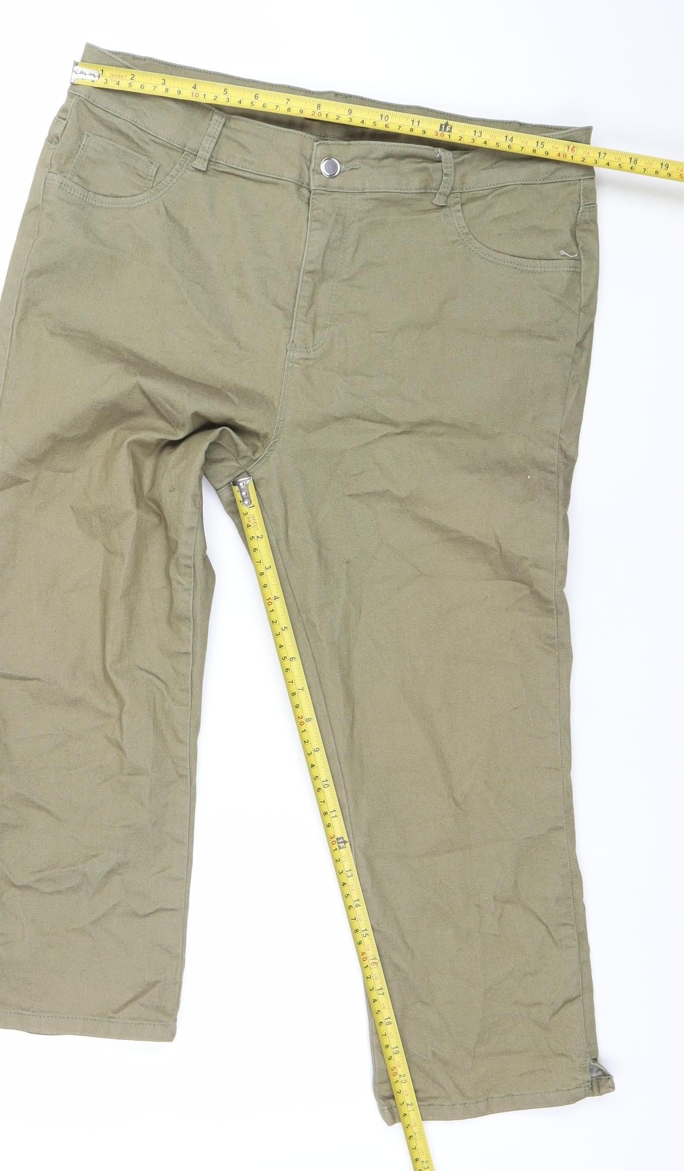 Dunnes Women’s Green Straight Leg Stretch Jeans Size 16 Regular