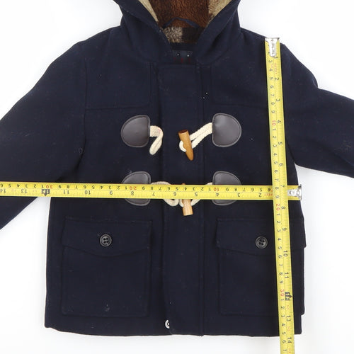 Next Unisex Baby Navy Blue Duffle Coat 9-12 Months Hooded Winter Jacket
