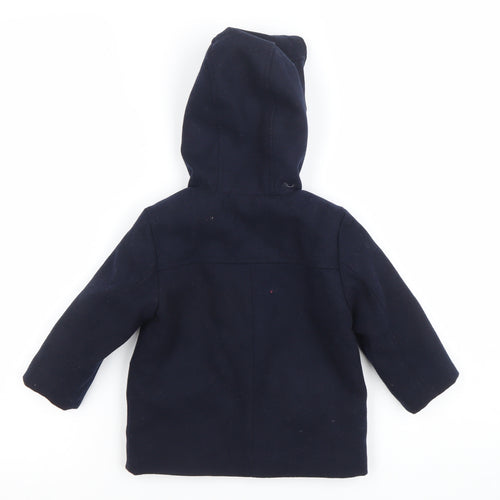 Next Unisex Baby Navy Blue Duffle Coat 9-12 Months Hooded Winter Jacket