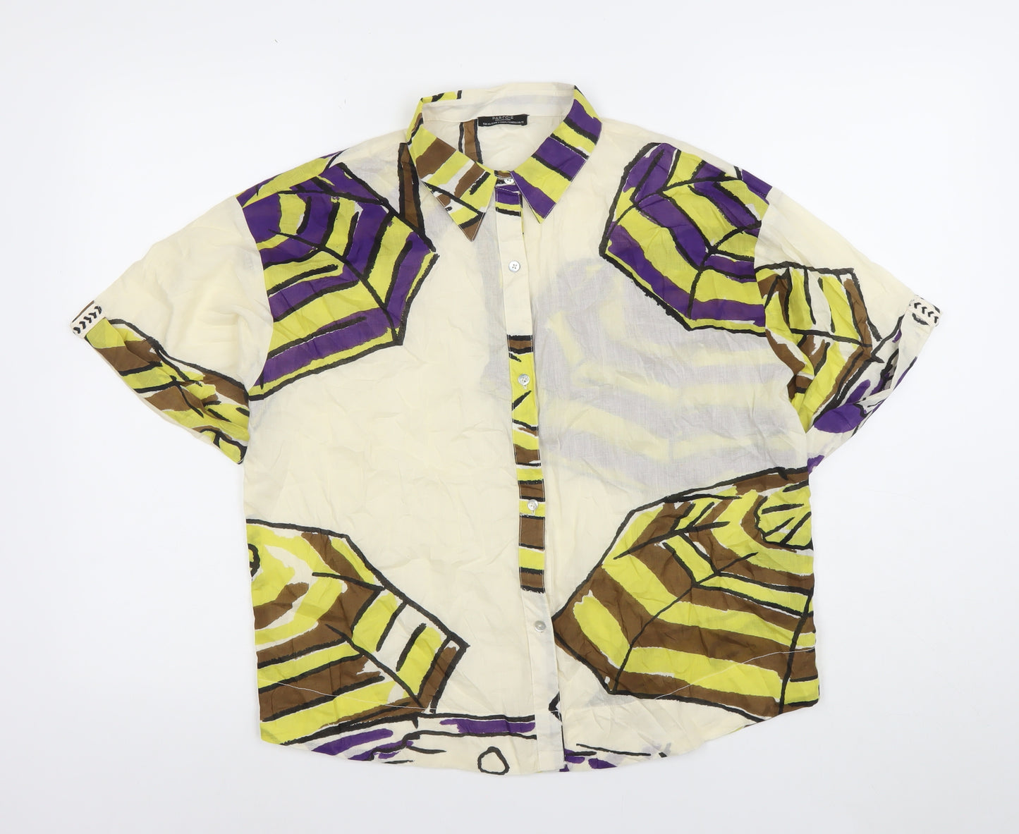 Parfois Women's Multicoloured XS Cotton Short Sleeve Button-Up Shirt