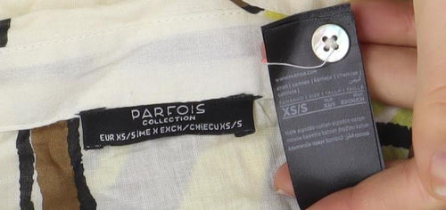 Parfois Women's Multicoloured XS Cotton Short Sleeve Button-Up Shirt