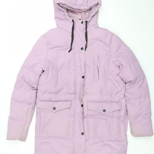 Brave Soul Women’s Pink Hooded Puffer Jacket Size 8