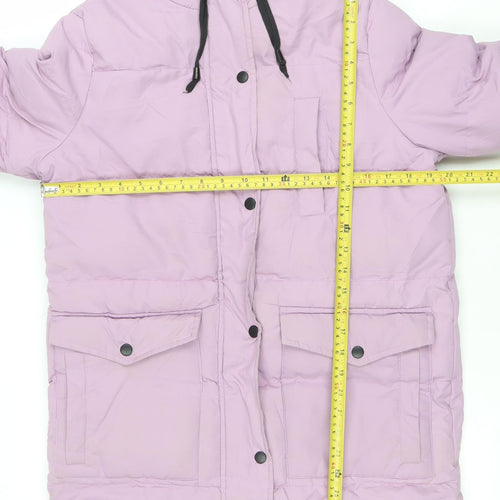 Brave Soul Women’s Pink Hooded Puffer Jacket Size 8