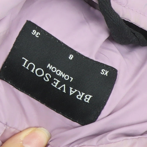 Brave Soul Women’s Pink Hooded Puffer Jacket Size 8