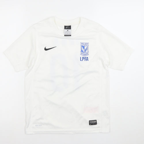 Nike Boys White Football Dri-Fit Short Sleeve Jersey T-Shirt 10-12 Years