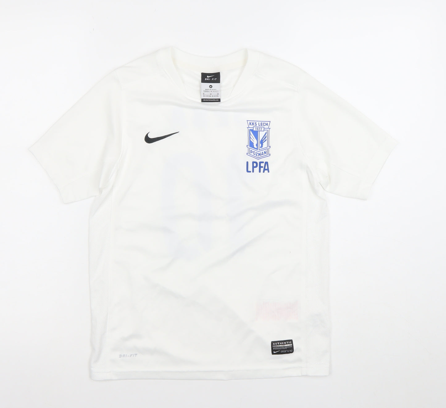 Nike Boys White Football Dri-Fit Short Sleeve Jersey T-Shirt 10-12 Years