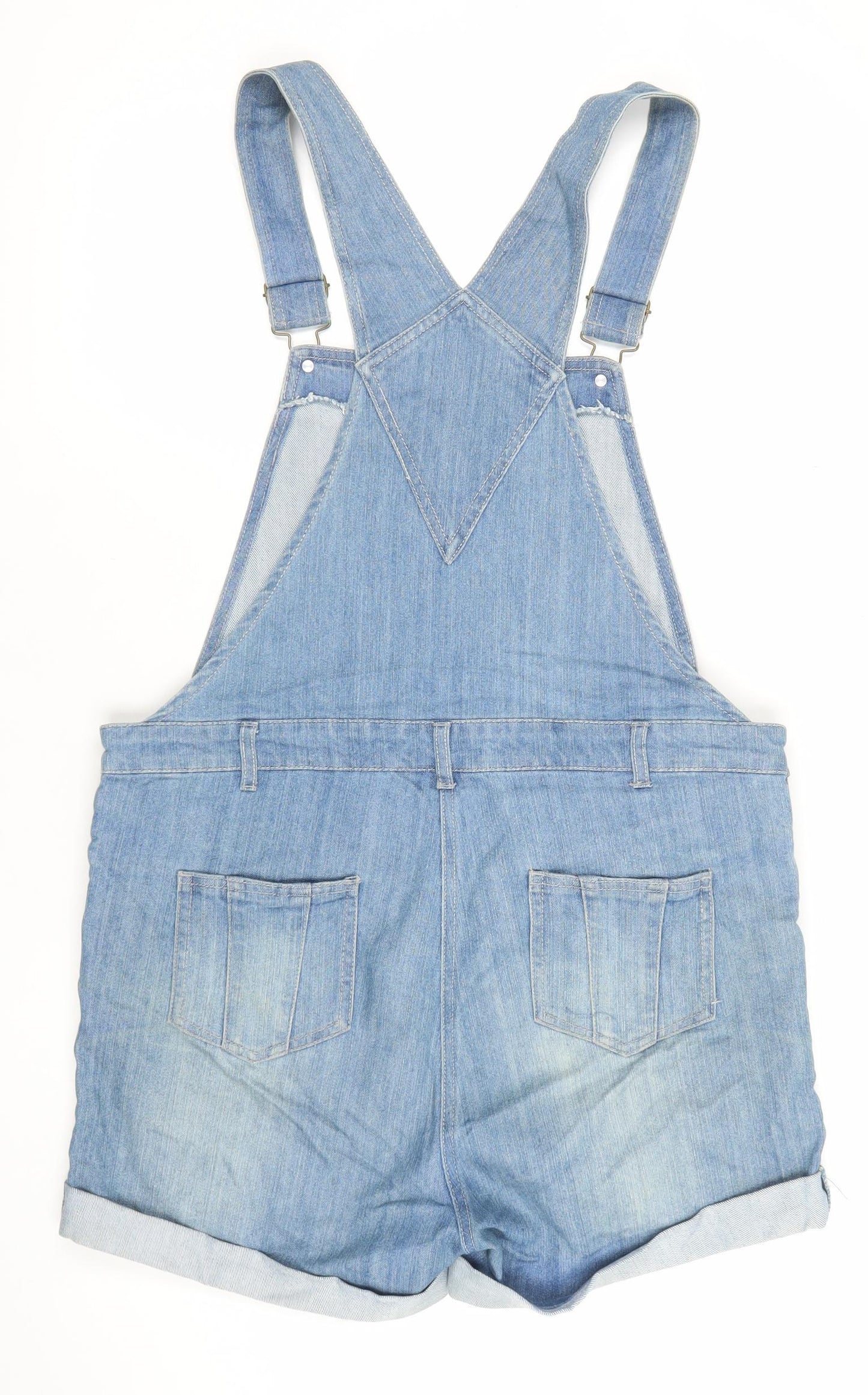 JoJo Maman Bébé Light Blue Denim Maternity Dungaree Shorts UK 10