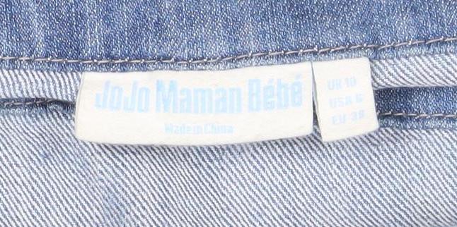 JoJo Maman Bébé Light Blue Denim Maternity Dungaree Shorts UK 10