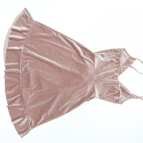 New Look Women’s Pink Velvet Slip Dress Size 6 Partywear