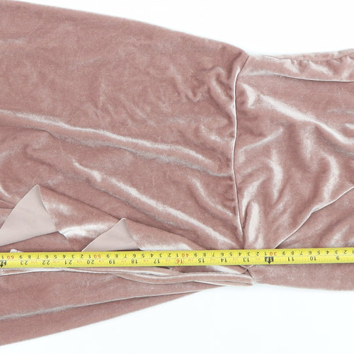 New Look Women’s Pink Velvet Slip Dress Size 6 Partywear