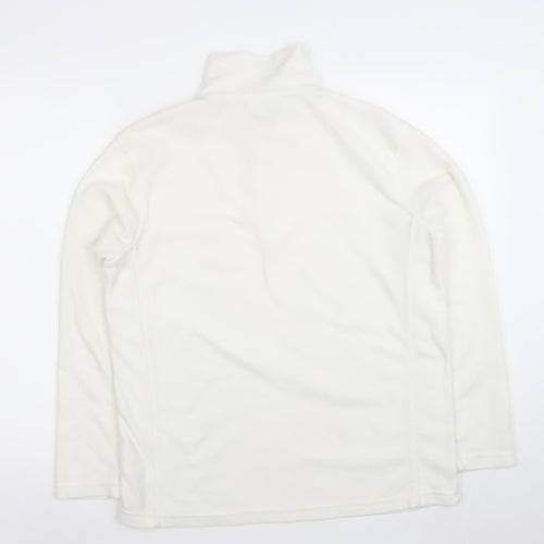 Campri Women's White Size 14 1/2 Zip Fleece Sweatshirt