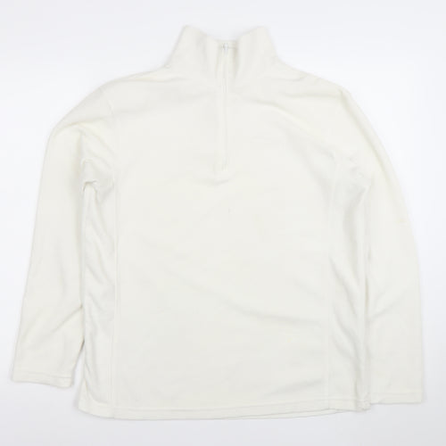 Campri Women's White Size 14 1/2 Zip Fleece Sweatshirt