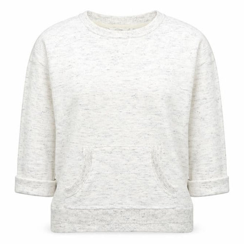 FatFace Women Ivory Cotton Blend 3/4 Sleeve Crew Neck Pullover Jumper Size 12
