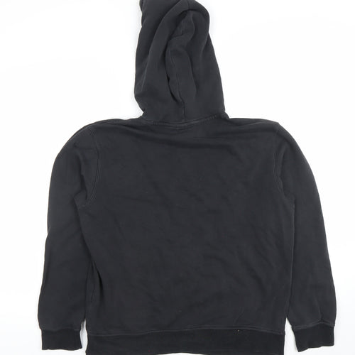 Adidas Women Black Hoodie UK 12 Pullover Cotton Hooded Sweatshirt