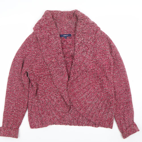 Casual Club Women's Red Knit Cardigan Size 16 Acrylic Angora Blend