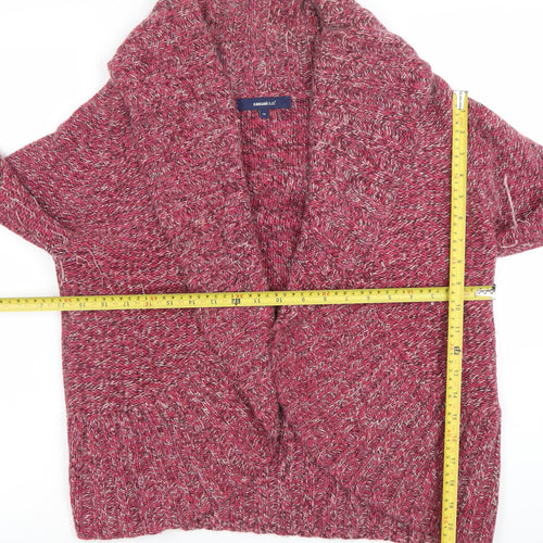 Casual Club Women's Red Knit Cardigan Size 16 Acrylic Angora Blend